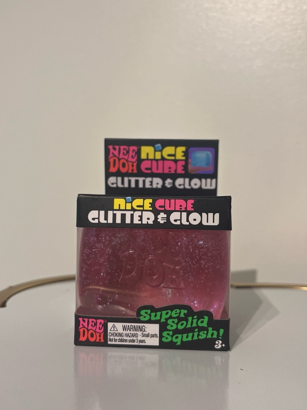 Needoh Pink Glitter & Glow Nice Cube - Brand new Authentic